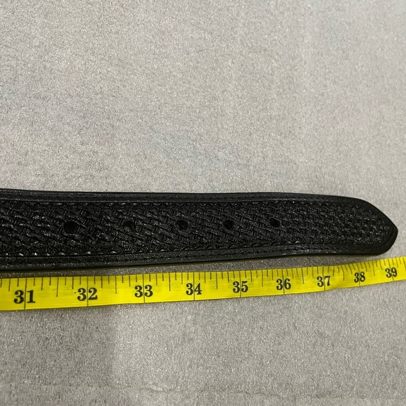 [Max39”]Western Black Leather Men's Snap Belt Mexico Silver /Gold Tone Buckle - Picture 10 of 11